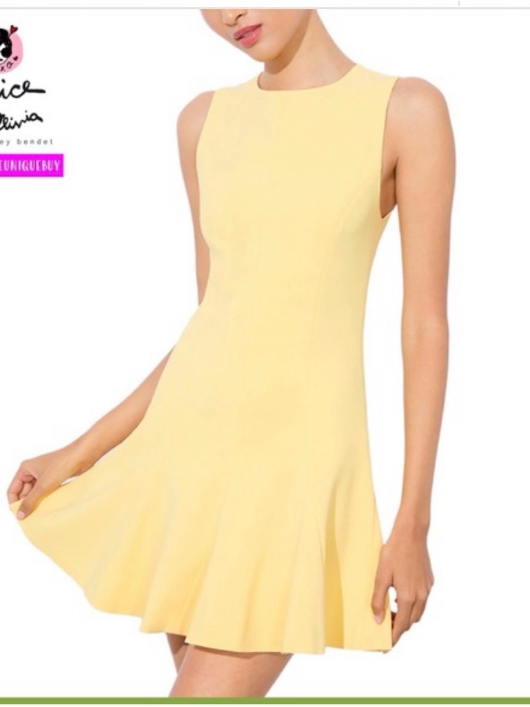 Alice + Olivia Yellow Sleeveless Mini Dress